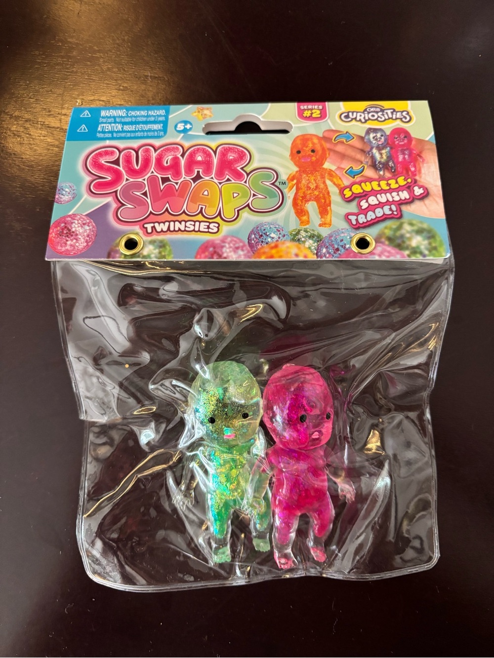 🔥🔥 BABY Twinsies Glitter Squeeze Figures - Pink & Green